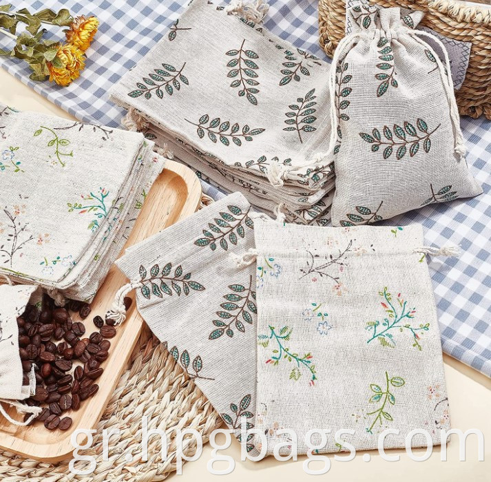 Leaves Printed Gift Cotton Pouch